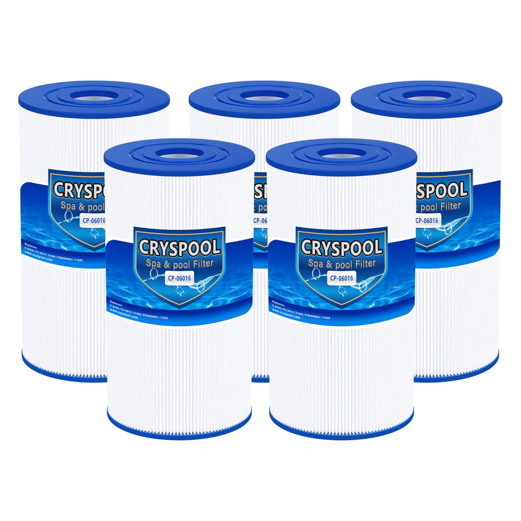 Cryspool® 06016 Filter Compatible with PWK30, C-6430, Watkins 31489, FC-3915, P/N0969601, 71825, 73178, 73250, 30 Sq. Ft Spa Filter Cartridge, 5 Pack
