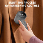 Fabric Shaver, Lint Remover Rechargeable, Electric Portable Sweater Defuzzer with 3 Speeds, 6 Leaf Blades, Digital LED Display to Remove Pilling for Clothes, Furniture, Sweater, Couch, Blanket