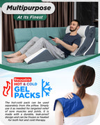 Lunix 4pcs Orthopedic Bed Wedge Pillow Set, Post Surgery Memory Foam for Back, Knee, Leg Pain Relief, Adjustable Sitting Pillow for Sleeping, Acid Reflux, GERD, with Hot Cold Pack, Navy for Kids