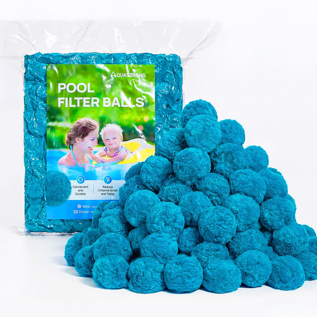 AQUASTRONG Pool Filter Balls for Sand Filter Pump, 5.5 lbs Reusable Sand Filter Balls (Replaces 200 lbs Pool Filter Sand), Efficient Blue Filter Balls for Swimming Pools, Filter Pumps, Aquariums