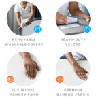 Gleur Wedge Pillow Set For After Surgery- Memory Foam Orthopedic Bed Wedge Pillow Post Surgery Adjustable Incline for All Sleeping, Sitting Positions, Acid reflux Includes a Desk Pillow Patent Pending
