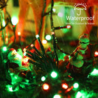Brizled Red & Green Christmas Lights, 78.74ft 240 LED Outdoor Christmas Lights Connectable, 8 Modes Mini Christmas String Lights Plug-in Mini Xmas Tree Lights with Timer for Outside Garden Party Decor