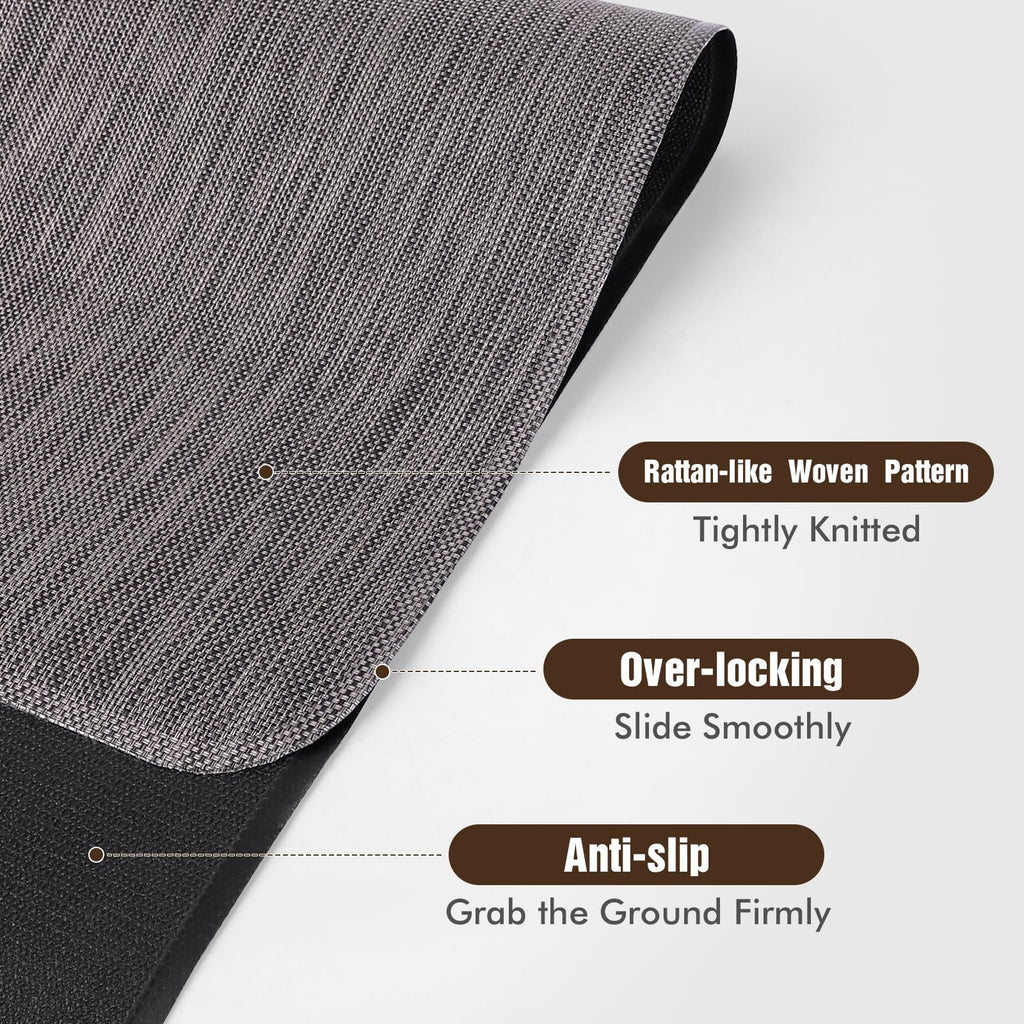 Blvornl Office Chair Mat for Hardwood Floor, 45"x 53" Desk Chair Mat for Hard Wood and Tile Floor, Large Anti-Slip Hard Floor Protector Rolling Chair Mat, PVC Mat Desk Rug for Office Home, Dark Grey