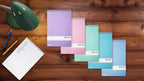Steno Pads Spiral 6x9, 10 Pack, Gregg Ruled, 80 Sheets, Assorted Pastel Covers, Steno Notebooks Top Spiral for Note Taking