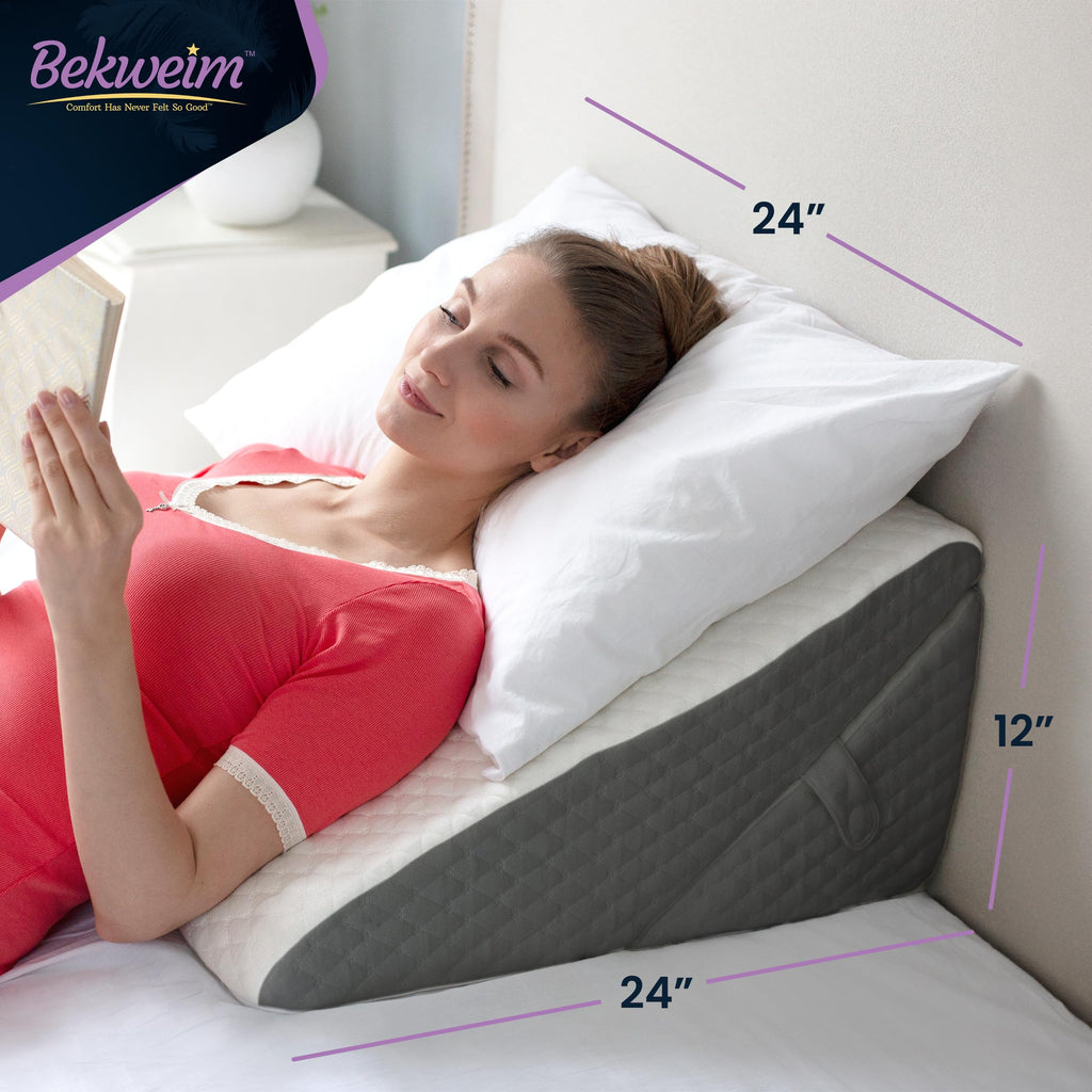 Adjustable Bed Wedge Pillow for Sleeping - Wedge Pillow for Sleep Apnea, Gerd, Acid Reflux Relief, Post Surgery - Foam Wedge Pillow for Back Pain Relief, Sleep Apnea Pillow Wedge or for Seniors