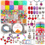 leitait Assorted Beads Bracelet Making Kit, 3000Pcs Flat Clay Beads Jewelry Making Kits, Christmas Birthday Gifts Toys for Girls Age 8-12