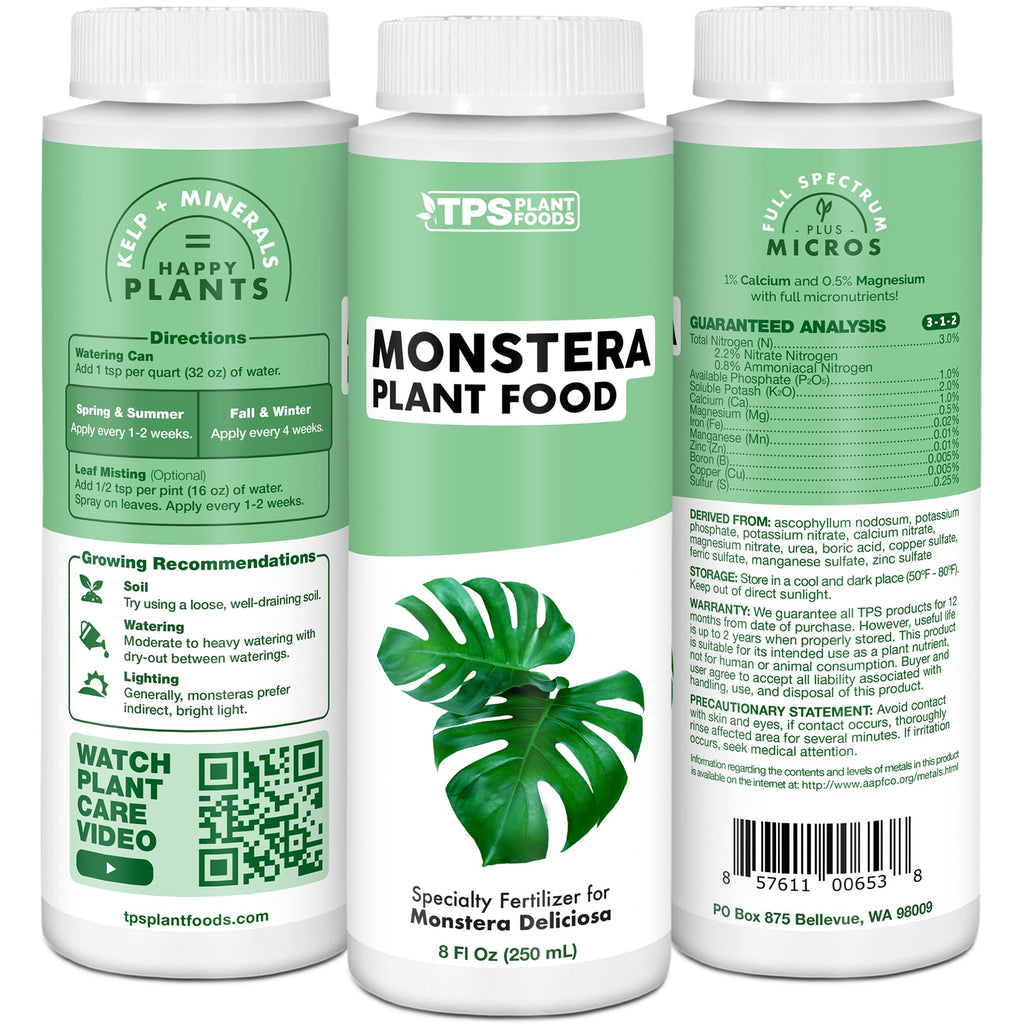 Monstera Plant Food for Monsteras and Philodendrons, Tropical Houseplant Liquid Fertilizer 32 oz (1 Quart)