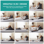 Bedluxe Adjustable 4pcs Bed Wedge Pillow Set, Memory Foam Wedge Pillow Post Surgery for Back, Neck, Leg Pain Relief, Pillow Wedge for Sleeping, Sitting up in Bed, Acid Reflux and GERD, Velvet