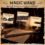 Halloween Decor Floating Candles With Wand, 20pcs Magic Hanging Candles With Remote,6.9IN Flameless Taper Led Candles Battery Operated Floating Window Candles,Decor for Christmas/Wedding/Halloween
