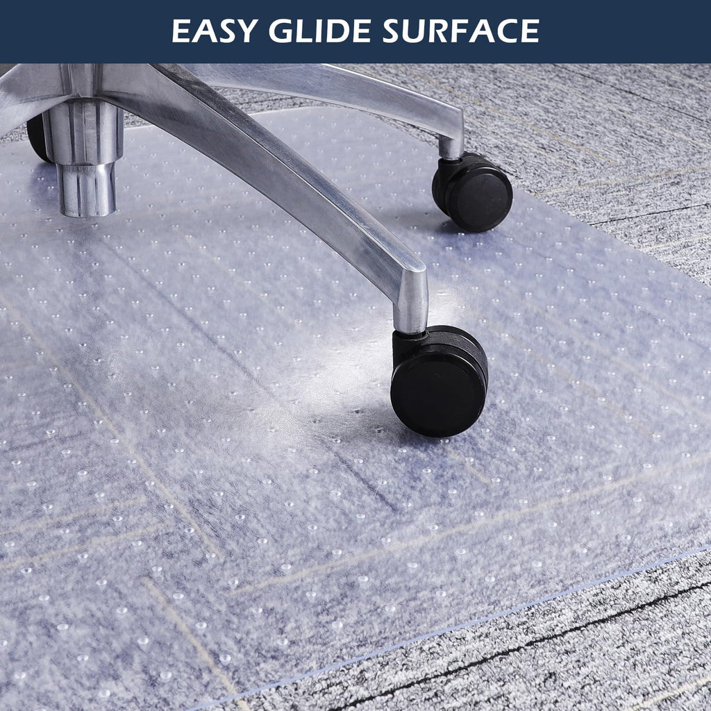 SALLOUS Clear Heavy Duty Chair Mat for Carpeted Floors - 48" x 36" Gaming and Rolling Desk Floor Mat With Grips for Home Office
