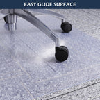 SALLOUS Clear Heavy Duty Chair Mat for Carpeted Floors - 48" x 36" Gaming and Rolling Desk Floor Mat With Grips for Home Office