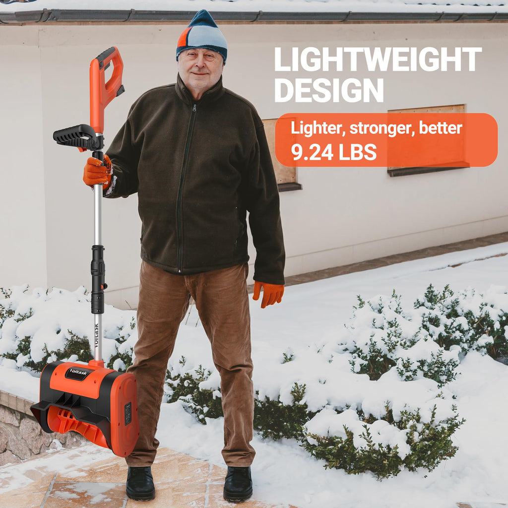 VOLTASK Cordless Snow Shovel - 20V | 10-Inch | 4-Ah Cordless Snow Blower, Battery Snow Blower with Adjustable Front Handle (4-Ah Battery & Quick Charger Included), SS-20C