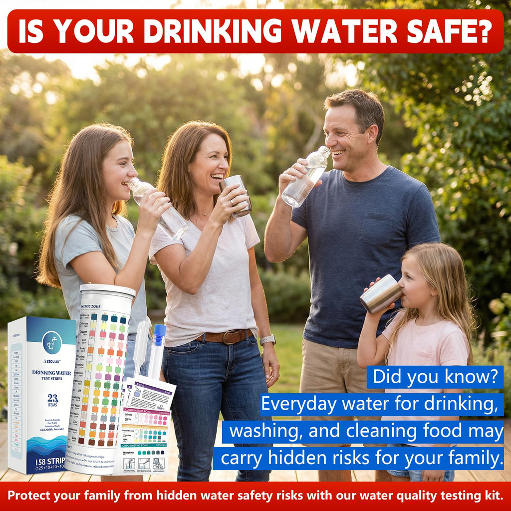 All-New 23 in 1 Drinking Water Testing Kit 158 Strips,Well Water Testing Kit & Water Test Strip for House Water for Hardness，Chlorine,Copper,Iron,Lead,pH and More