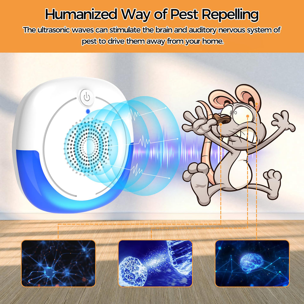 Ultrasonic Pest Repeller, 6 Pack Repeller Indoor Plug Control Pest Repellent Ultrasonic Plug in for Home,Office,Warehouse,Hotel,Repellent Insect, Roach, Mice, Spider, Bug, Rats, Cockroaches,Mosquito