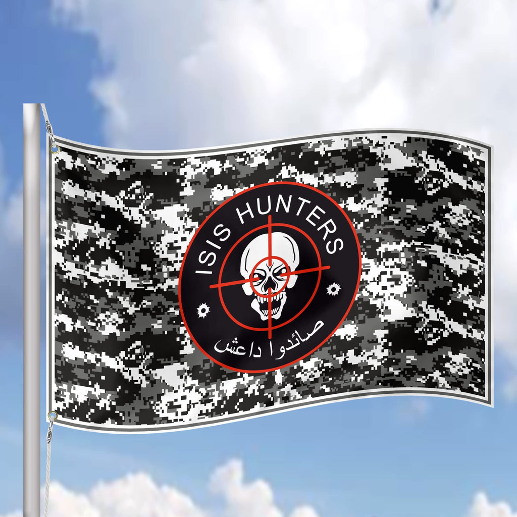 I Hunt ISIS Rats ISIS Hunter 3x5 feet Flag Banner Vivid Color Double Stitched Brass Grommets (ISIS Hunters #2)