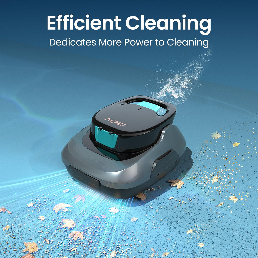 AIPER Scuba SE Cordless Pool Cleaner with 90-Min Runtime, Smart Self-Parking, Lightweight, Pool Vacuum for Above Ground Flat Pools up to 860 Sq.ft