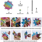 Hausse 10 Pack Reflective Pinwheels Wind Spinner, Extra Sparkly Rainbow Pinwheel with Stakes, Bird Repellent Blinder Devices Deterrent to Scare Birds Away from Yard Patio Farm Garden, Colorful