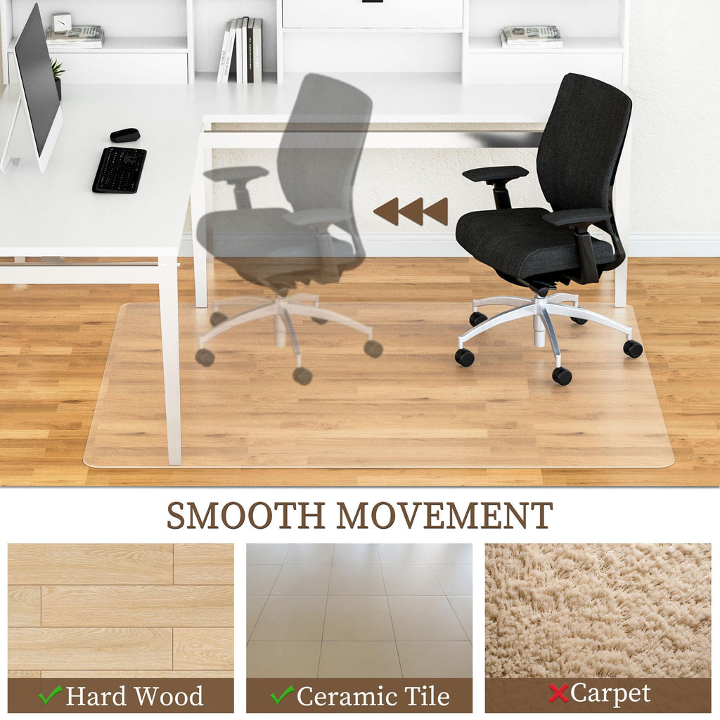 Naturei Office Chair Mat for Hard Floors, 46” x 72” Large Floor Protector Mats, Easy Rolling Desk Chair Mat for Hardwood, Clear, Easy to Clean (Rectangle)
