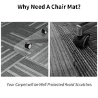 WASJOYE Office Chair Mat for Carpet,36x48in Clear Home Carpet Chair Mat Protector Cover with Non-Slip Studded for Computer Desk Rolling Chair, Transparent