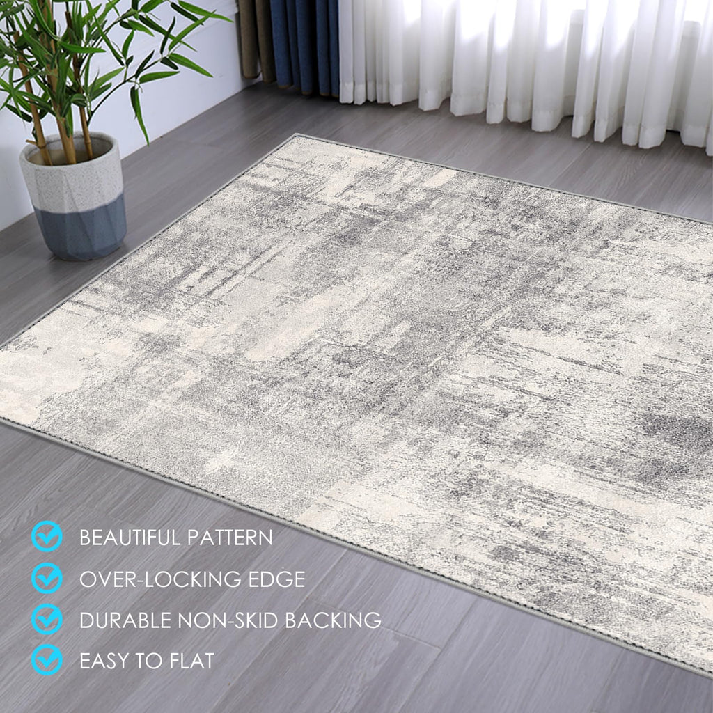 Kuyal Office Chair Mat for Hardwood Floor, 48 x 60 inches Computer Gaming Chair Mat, Low Pile Carpet Desk Chair Mat, Anti-Slip Floor Mats Wood/Tile Protection Mat(48'' x 60'', Modern Gray)