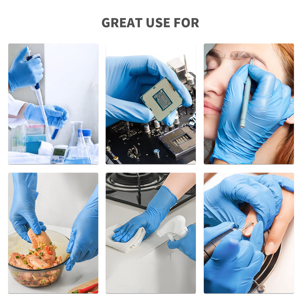 Daddy's Choice Small Nitrile Gloves Disposable Blue, No Latex, No Powder, Safe Working Gloves, 100pcs (Size Small)
