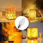 Dazzle Bright 4 Pack 6 FT Accessory Cord with Incandescent Light Bulb E12 Socket White Cord with On/Off Switch Plug, C7 Candelabra Light Bulbs for Holiday Decorations, Christmas Village House