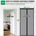 HOFUDON Upgraded Magnetic Screen Door, Heavy Duty Fiberglass Mesh, Quick Close Full Strip Magnets, Door Screen Magnetic Closure for Single Door Size 36 x 80 Inch, Screen Door Size 39 x 82 Inch Black