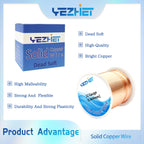 Solid Soil Copper Wire(22 Gauge, 16OZ, 500Ft) for Jewelry Making, Bare Pure Copper Wire for Crafts