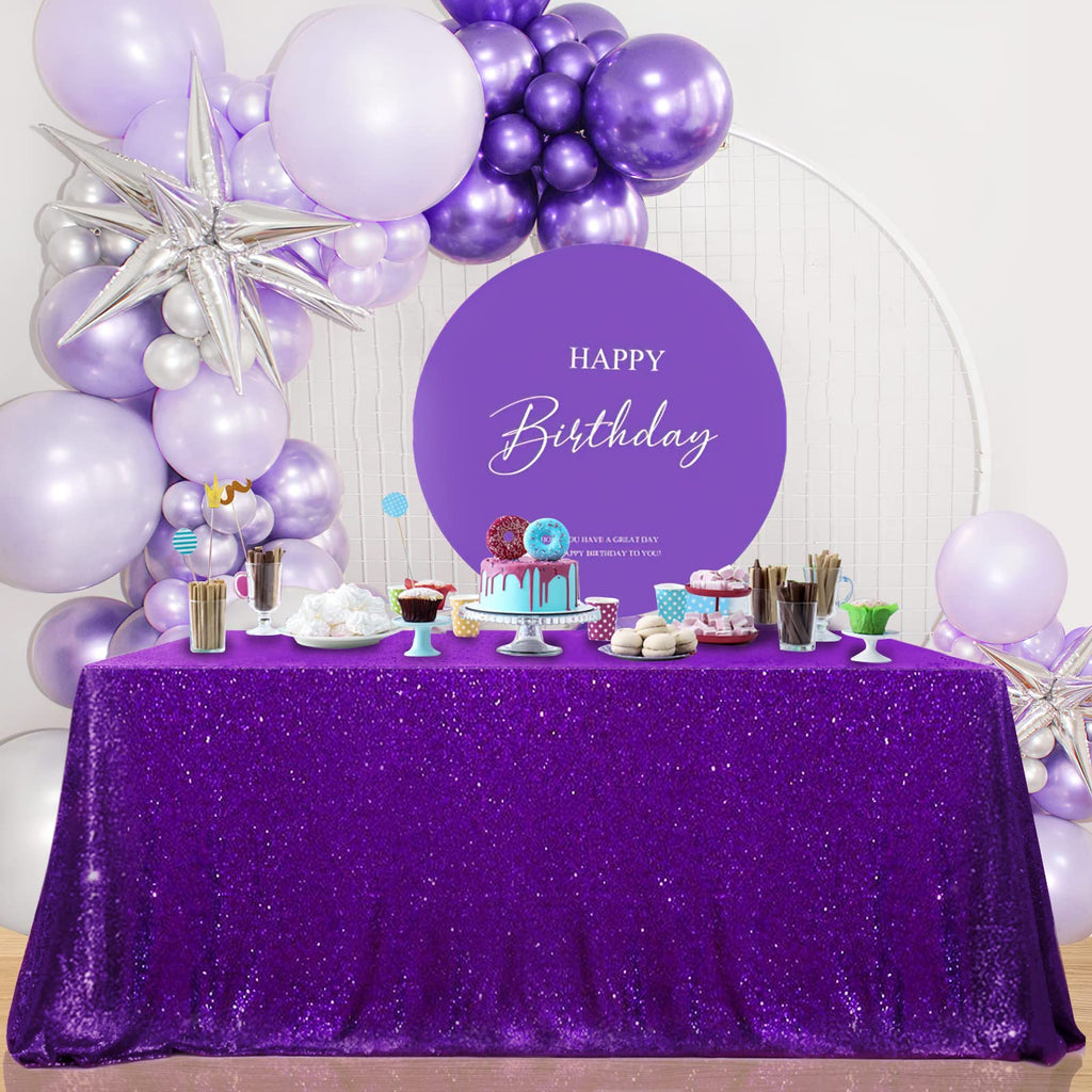 Sparkly Purple Sequin Tablecloth Mermaid Tablecloth Halloween Glitter Table Overlay Bridal Shower Decorations Christmas Rectangular Tablecloths 50x80 Inch