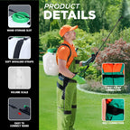 REALWORK 4-Gallon Backpack Sprayer with Padded Shoulder Strap for Pests & Weeds, Watering Garden, and Spraying Plants, in Translucent White