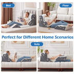 Ahpmeoa 6PCS Wedge Pillow Set for After Surgery, Orthopedic Bed Wedge Pillow for Headboard, Memory Foam Back Pillow for Bed Sitting Up, Sit Up Pillow for Acid Reflux Relief, GERD, Anti Snoring (White)