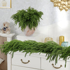 Rowfad 12 Pcs Artificial Norfolk Pine Branches, Norfolk Pine Artificial Pine Stems DIY Crafts Faux Christmas Greenary Norfolk Pine Branches for Xmas Wreath Garland Home Decor (12)