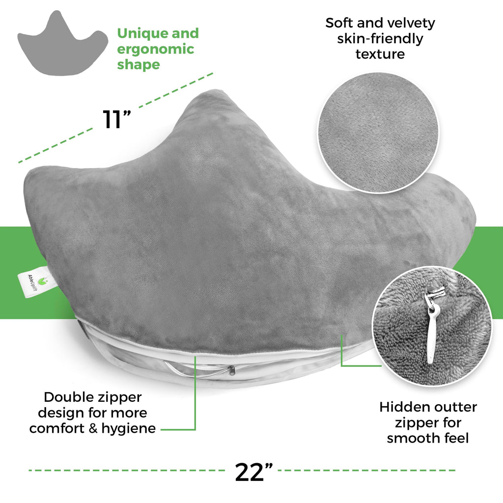 AbleUplift Rotator Cuff Pillow, Soft Comfortable Shoulder Pillow for Surgery, Ergonomic Shoulder Support Pillow with Double Zipper Cover, Machine Washable, Gray