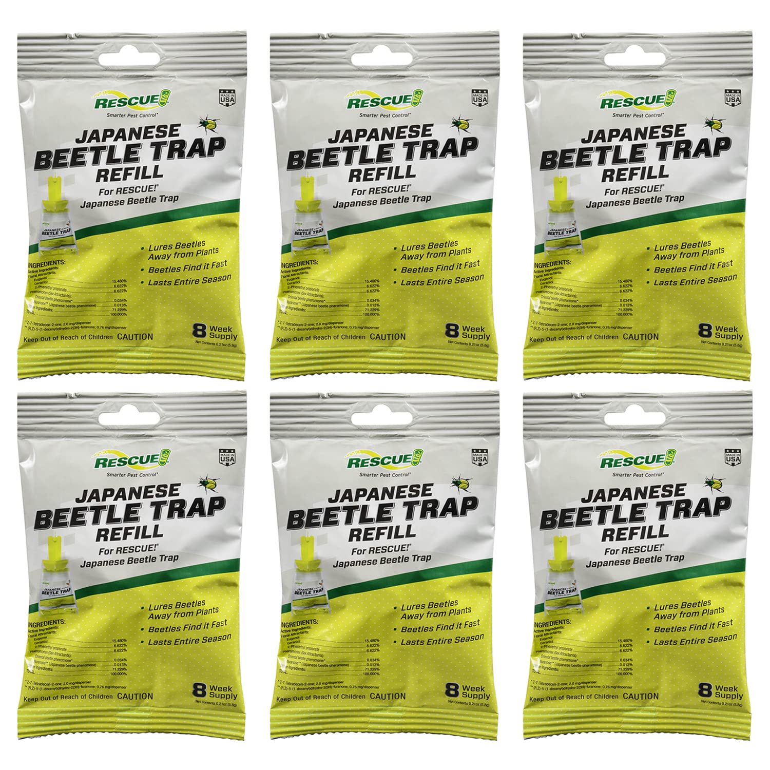 Japanese Beetle Trap Refill Lure – for RESCUE! Japanese Beetle Traps - 6 Pack