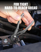 WORKPRO Mini Water Pump Pliers, 4-Inch Groove Joint Pliers, Fast Adjustable Tongue and Groove Plier with 15-Position Push-Lock, V-Jaw for Multi-Surface Grip, EDC Plier for Tight Spaces & Versatile Use
