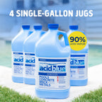 CPDI Champion 4-Pack Acidblue Muriatic Acid for Swimming Pools & Spas, 1 Gallon Each - Low-Fume pH Stabilizer & Cleaner for Concrete & Masonry Surfaces, Clears Rust & Scale Build-Up