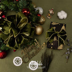 Ribbli Olive Green Velvet Wired Ribbon 2.5 Inch Metallic Olive Green Crushed Velvet Christmas Ribbon for Gift Wrapping Christmas Tree Decoration Crafts Wreaths Supplies-Continuous 10 Yards