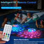 TEPENAR Rechargeable Floating Pool Lights: Remote Control Pool Lights that Float with 6 Dynamic Lighting IP68 Waterproof RGB Upper and Lower Floating Lights for Hot Tub Pool Garden Party 1 Pack