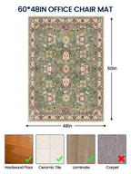 PROHALO Office Chair Mat for Hardwood Floor, 48"X 60" Desk Chair Mat for Hard Floors, Floor Mat for Office Chair，Under Desk Ofiice Rug for Rolling Computer Chair Gaming Chair-Green