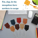 8 Pack 17" Artificial Leather Fly Swatter Manual Heavy Duty Flyswatter with Long Handle Rustic Wasp Swatter for Kitchen Home Indoor Outdoor Flies(Multi Colors, Metal Handle)