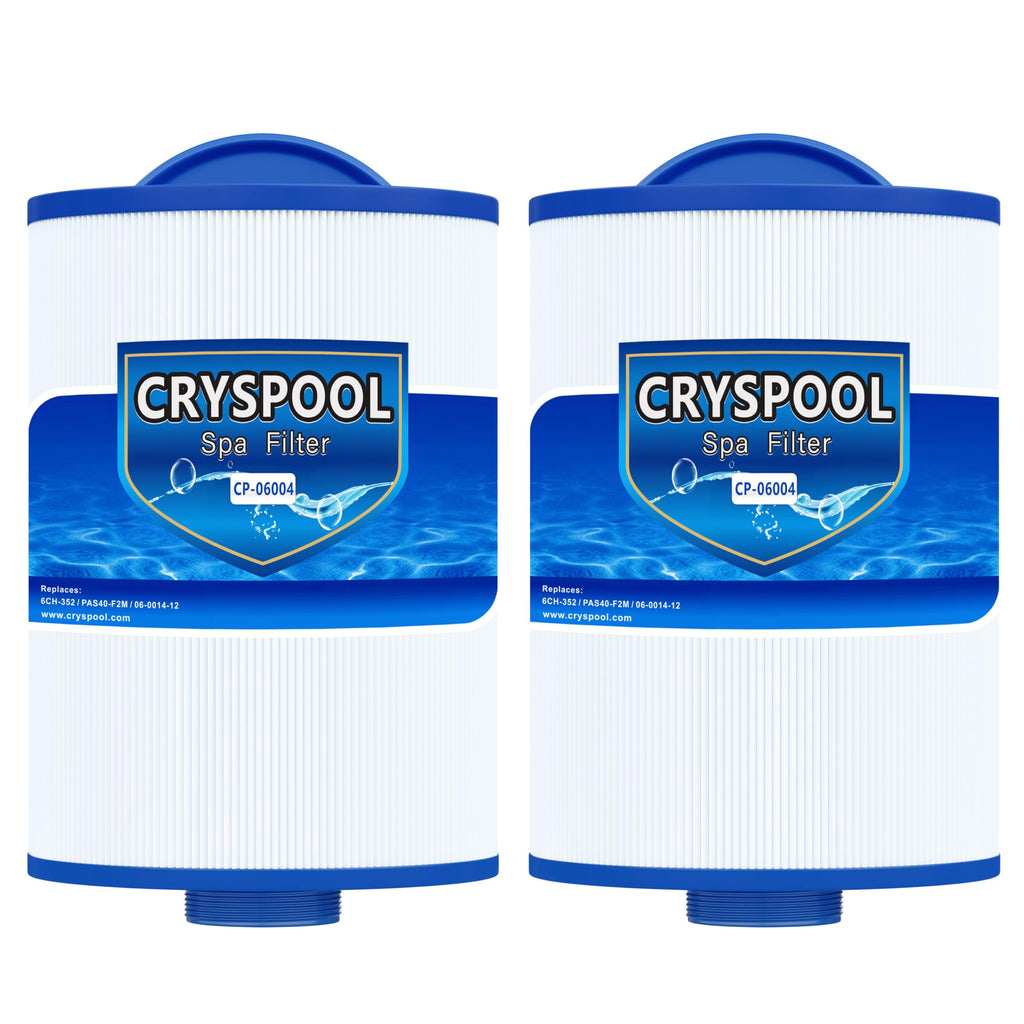 Cryspool® 06004 Filter Compatible with Artesian Spas 06-0014-12, PMA-R1/x268546 with Closed Handle(Not be Removed), 6CH-352, FC-0318, PAS40-F2M, 06-0055-12, 35 Sq. Ft Spa Filter Cartridge, 2 Pack