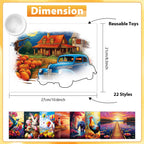 22 Pcs Dementia Products for Elderly Reusable Water Painting Toys Kit Flower Bird Dementia Alzheimer's Activities for Adults Seniors Dementia Toys Water Doodle Coloring Set Drawing Brush Game Gifts