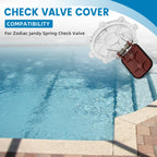 Aumzong 7056 2Pcs Check Valve Covers with Flapper Assembly Compatible with Zodiac Jandy Spring Check Valve Replacement# 7235,7305