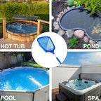 Hot Tub Pool Skimmer Net, Pond Net With 13'' Aluminum Pole, Deep Ultra Fine Mesh for Hot Tubs/Spas/fountain/Small Pools, Durable Aluminum Handle Leaf & Debris Cleaner for Above ground Inground Pool