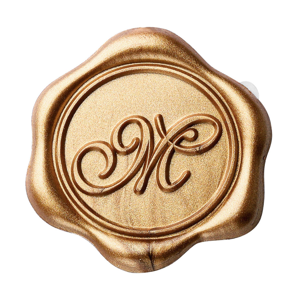 Yoption Initial Alphabet M Adhesive Wax Seal Stickers, 50 Pack Letter Wax Seal Stickers Envelope Seal Stickers Envelope Seals Self Adhesive Gold Stickers for Wedding Party Birthday Christmas (M)