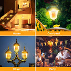 CPPSLEE LED Flame Light Bulbs, 4 Modes Flickering Light Bulbs, E26 Base Fire Flame Bulb, Halloween Decorations Outdoor Indoor, Halloween Light Bulbs (Yellow, 2 Pack)