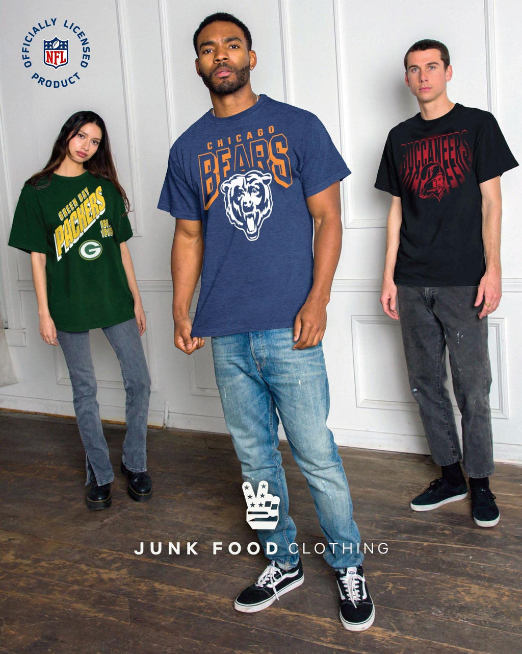 Junk Food Clothing x NFL - Philadelphia Eagles - Bold Logo - Unisex Adult Long Sleeve T-Shirt for Men and Women - Size Medium