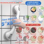 Grab Bars for Shower Heavy-Duty 16-Inch ADA Shower Grab Bars for Seniors Shower Handles for Elderly Suction Handicap Grab Bars Safety Handrail for Disabled for Bathroom Bathtubs Showers Wall Toilet