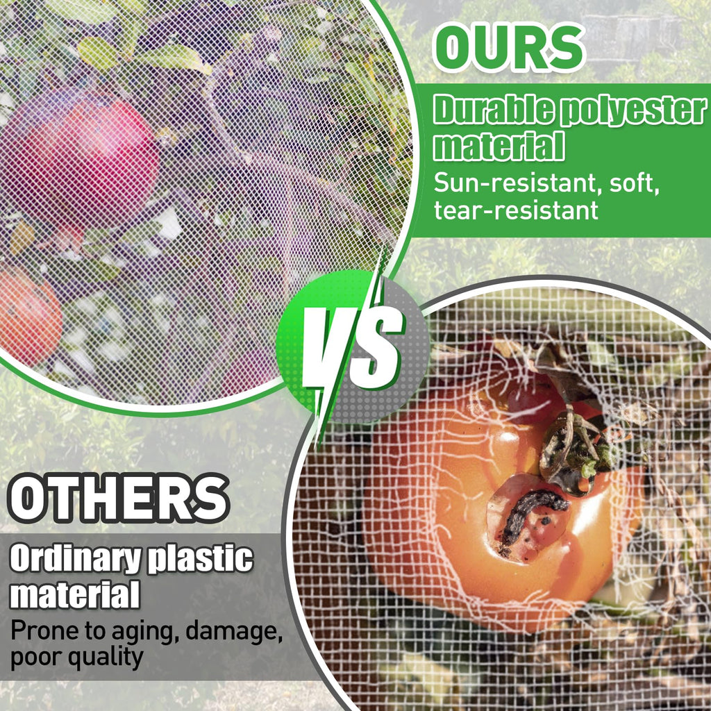 4 Pack Insect Bird Netting Cover - 4.6x6FT Garden Netting Blueberry Bushes Plant Covers with Drawstring, Fine Mesh Net for Protecting Lemon Orange Large Fruit Tree from Barrier Squirrel Deer