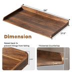DTK Washer Dryer Countertop, Wood Topper with Edge Rails, Washer and Dryer Countertop with Anti-Slip Strips, 54" Width x 27.5" Depth Cover for Laundry Room Organization and Storage, Walnut